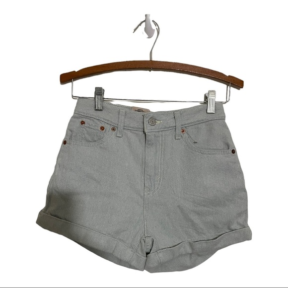 Levi’s moms shorts Highrise relaxed Aline silhouette cuffed jean shorts size 24 - Picture 1 of 8